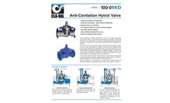 Cla-Val - Model 100-01KO - Anti-Cavitation Hytrol Valve - Engineering Data Sheet - US Units