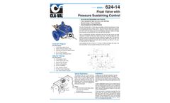 Cla-Val- 624-14 - Float Valve with Pressure Sustaining Control - Engineering Data Sheet - US & Metric Units