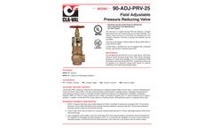 Cla-Val - Model 90-ADJ-PRV-25 - Field Adjustable Pressure Reducing Valve - Engineering Data Sheet - US and Metric Units