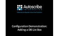 Adding DB List Box Demonstration - Matrix Gemini LIMS | Autoscribe Informatics - Video