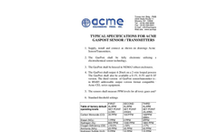 ACME GasPost - Model RS485 Series - Toxic Gas Sensor/Transmitter - Specifications