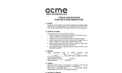 ACME - Electric Steam Generators - Specifications
