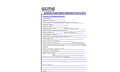 ACME - Automatic Scraper Strainer - Specifications