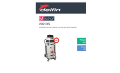 Delfin Mistral - Model 202 DS - Industrial Vacuum Cleaner for Dust and Solid Material - Brochure