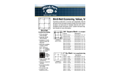 Nixalite Bird Net - Model BNet B3/4 25x25 - Bird-Net Knotted Bird Netting- Brochure