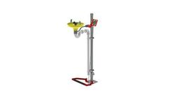 Hughes Safety - Model STD-75GS/P - Pedestal Mounted Emergency Eye/Face Wash with Open ABS Bowl