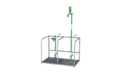 Hughes Safety - Model EXP-SD-65G - Floor Mounted Outdoor Unheated Emergency Safety Shower and Separate Eye/Face Wash with Protective Frame