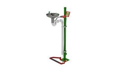 Hughes Safety - Model STD-85G/P - Pedestal Mounted Emergency Eye/Face Wash with Open Stainless Steel Bowl