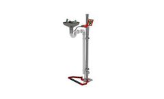 Hughes Safety - Model STD-85GS/P - Pedestal Mounted Emergency Eye/Face Wash with Open Stainless Steel Bowl