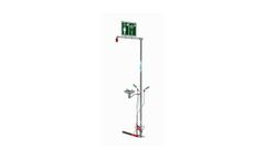 Hughes Safety - Model EXP-SD-18GS/85G - Floor Mounted Outdoor Emergency Safety Shower with Eye/Face Wash