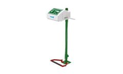 Hughes Safety - Model STD-45G/P (German Only - DVGW) - Pedestal Mounted Emergency Eye/Face Wash with Closed ASA Bowl