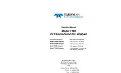 TAPI - Model T100 - UV Fluorescence SO2 Analyzer - Manual