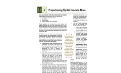 Proportioning Fly Ash Concrete Mixes - Technical Bulletin