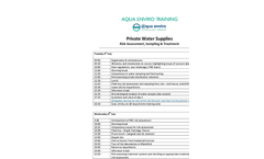 Private Water Supplies Timetable