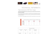 Carlson - Model SE Range - Depth Filter Sheets - Brochure