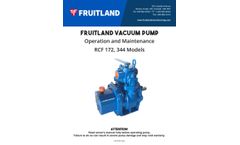 Fruitland - Model RCF 172, 344 - Vacuum Pump - Manual