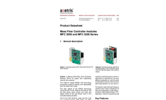 Axetris - Models MFC 2000 and MFC 2200 Series - Mass Flow Controller Modules - Datasheet