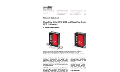Axetris - Models MFM 2100 & MFC 2100 Series - Mass Flow Controller - Datasheet