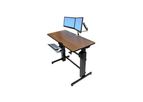 Model WorkFit-D - Sit-Stand Desk (Walnut Surface)