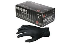 MCR NitriShield Grippaz™ - Model 6016B - Disposable Nitrile Gloves, Powder-Free, 6 mil, Black, 5 Boxes / 100/Each