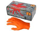 MCR NitriShield Grippaz™ - Model 60160 - Disposable Nitrile Gloves, Powder-Free, 6 mil, Orange, 5 Boxes / 100/Each