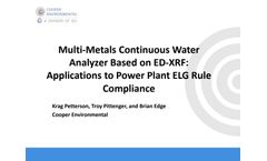 Multi-Metals Continuous Water Analyzer Based on ED-XRF: Applications to Power Plant ELG Rule Compliance