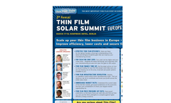 2nd Annual Thin Film Solar Summit Europe Brochure (PDF 2.35 MB)