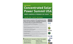 4th Annual Concentrated Solar Power Summit USA Brochure