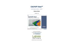 Lakes Environmental - Version CALPUFF View 11.0 - Puff Air Dispersion Modeling Software - Brochure