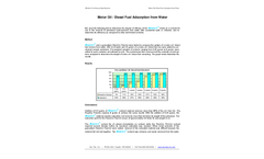 Motor Oil/Diesel Fuel Adsorption from Water - Test Data and Specifications