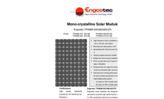 Engcotec - Model TP596M-255/260/265/270 - Monocryistalline Solar Module- Brochure