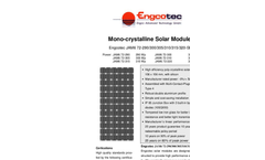 Engcotec - Model JAM6 72-290/300/305/310/315/320-SI - Monocrystalline Solar Module - Brochure