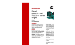 V2203 Series Power Generation Generator Spec Sheet