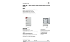 BINDER - Model KBF P 240 - Growth Chambers with Light Brochure
