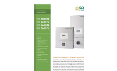 String - Model PVI 3800-7600TL - Single-Phase Inverters Brochure