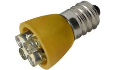 LEdtronics - Model SF464-0UY-120A - LED Bulbs, Short, S6 Candelabra Screw E12, 4-LED, 120Vac, Super Yellow