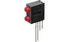 LEDtronics - Model 21PCT120T3-0004 - LEDs, PC Board, 3mm Right-Angle, Bi-Level, Red/Red