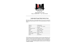 Orange Plastic Safety Fence Specifications
