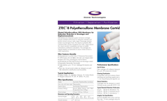 Z Tec - Model B - Polyethersulphone Membrane Cartridge FIlters Datasheet