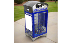Clearstream - Model WeatherMax - Recycling Bin - Stainless Steel Outdoor Recycling Container