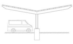 Polar - Model PRP-2T - Double Row Through Slope Solar Carport
