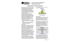 Testing Valves for Particle Generation - Application Notes