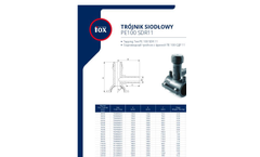 Fox-Fittings - Model SDR 17 - Spigot Tee - Brochure