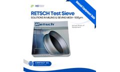 RETSCH - Model Retsch 500µm - Particle Size Analysis Test Sieve