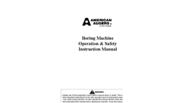 Boring Machine Operation & Safety Instruction Manual