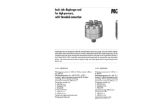 Nuova Fima - Model MGS9/1A - Back Side Diaphragm Seal for High Pressure with Threaded Connection - Brochure