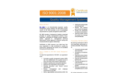 ISO 9001 Quality Management Systems Certification - Brochure