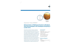 Determination of Methanol Content in Biodiesel using Gas Chromatograph with Headspace Sampling According to EN-14110