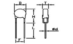 AMWEI - Model 82 Ohm 265V PTGL07AR820M9A51B0 - Murata Cross PTC Thermistor Resettable Fuse for Circuit Overload Protection