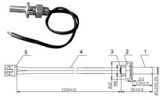 AMWEI - Model M8 Threaded NTC 10K Ohm B3950K - Stainless Steel Thermistor Probe Assembly